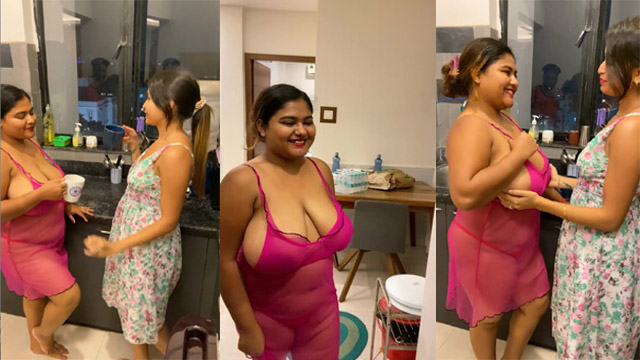Sarmishtha Sarkar aka – Bongonaari and Megha Das – Lesbian In the Kitchen